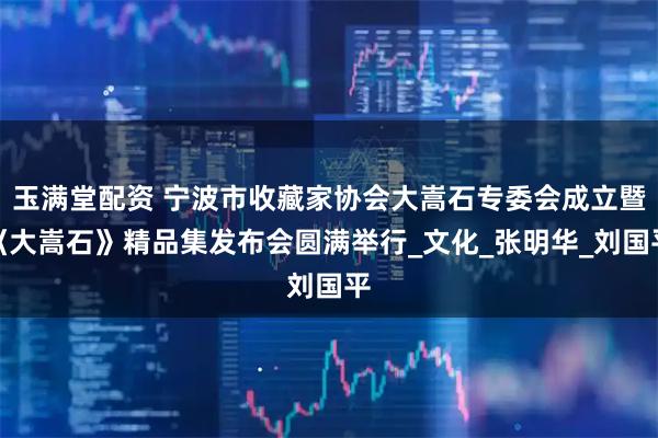 玉满堂配资 宁波市收藏家协会大嵩石专委会成立暨《大嵩石》精品集发布会圆满举行_文化_张明华_刘国平