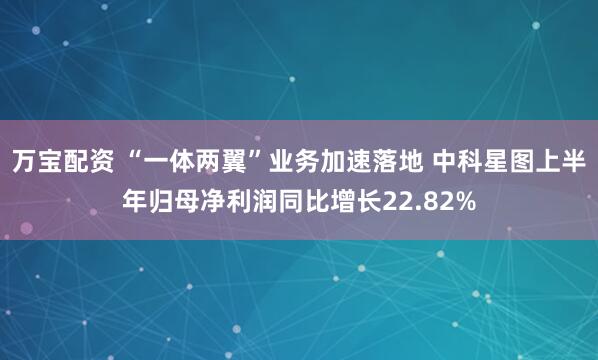 万宝配资 “一体两翼”业务加速落地 中科星图上半年归母净利润同比增长22.82%